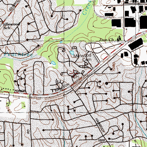 Topographic Map of Wilshire, GA