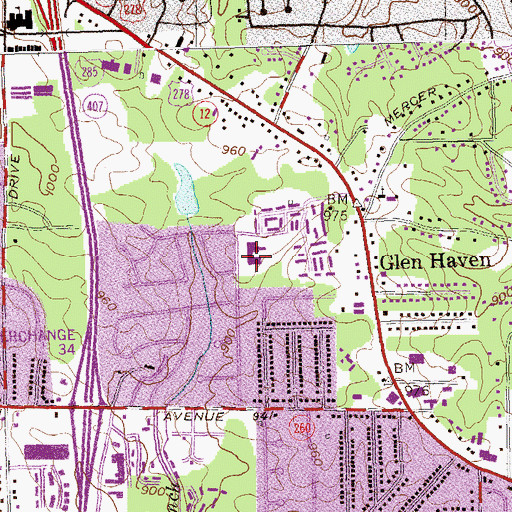 Topographic Map of Atherton Elementary School, GA