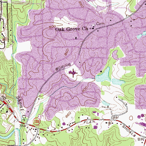 Topographic Map of Bob Mathis Elementary School, GA