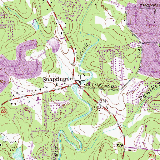 Topographic Map of Browns Mill (historical), GA