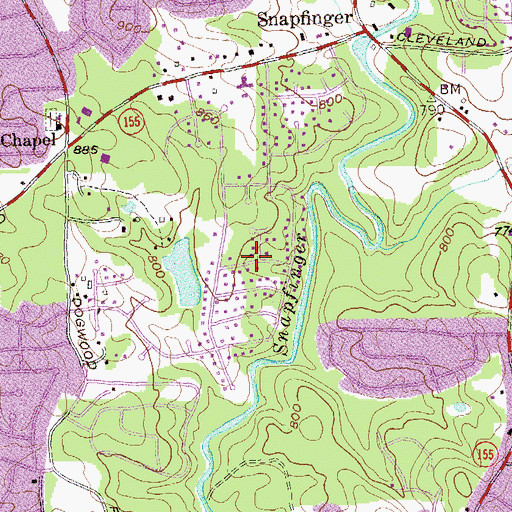 Topographic Map of Chapel Hill, GA