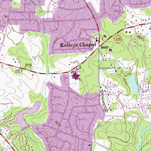 Topographic Map of Chapel Hill Elementary School, GA