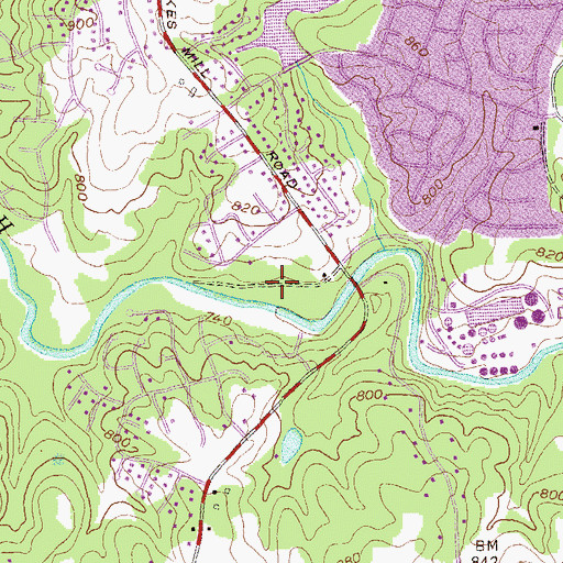 Topographic Map of Chapel Park, GA