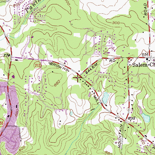 Topographic Map of Covenant Church, GA