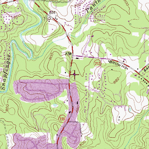 Topographic Map of East Side Church, GA