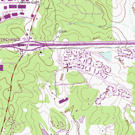 Topographic Map of Fairington, GA