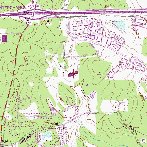 Topographic Map of Fairington Elementary School, GA