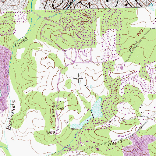 Topographic Map of Hidden Hills Country Club, GA