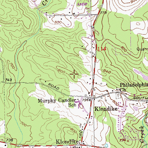 Topographic Map of Klondike Park, GA