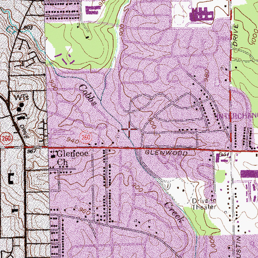 Topographic Map of Meadowdale Park, GA