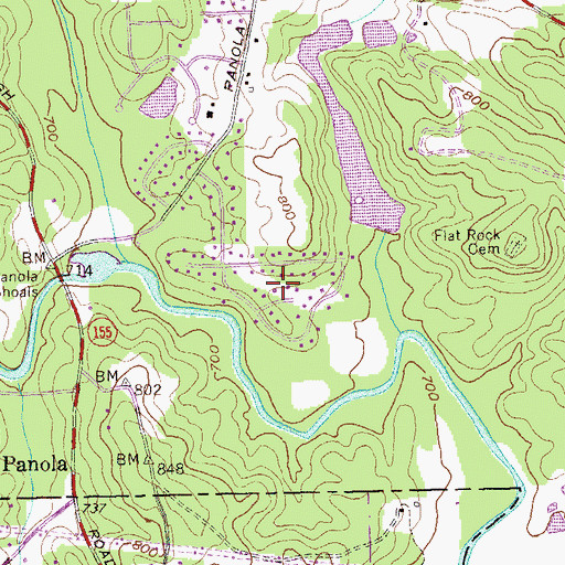 Topographic Map of Miners Creek, GA