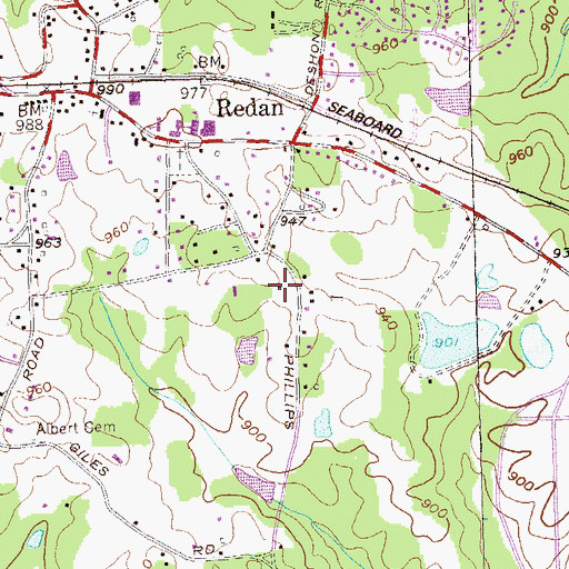 Topographic Map of Redan Park, GA