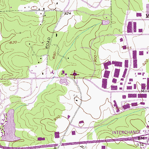Topographic Map of Snapfinger Woods Elementary School, GA