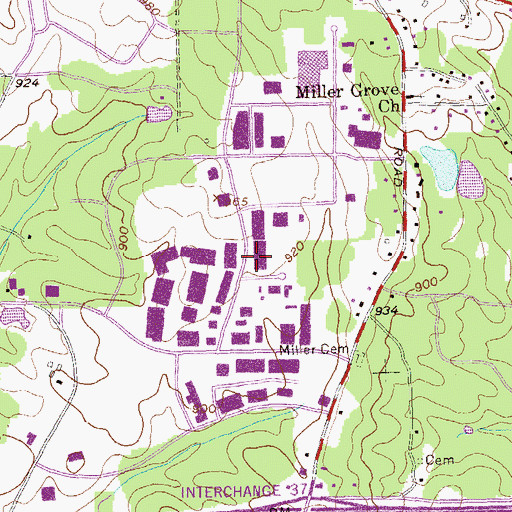 Topographic Map of Snapfinger Woods Industrial Park, GA