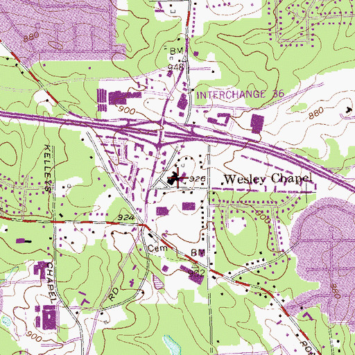 Topographic Map of South DeKalb Psychoeducational Center, GA