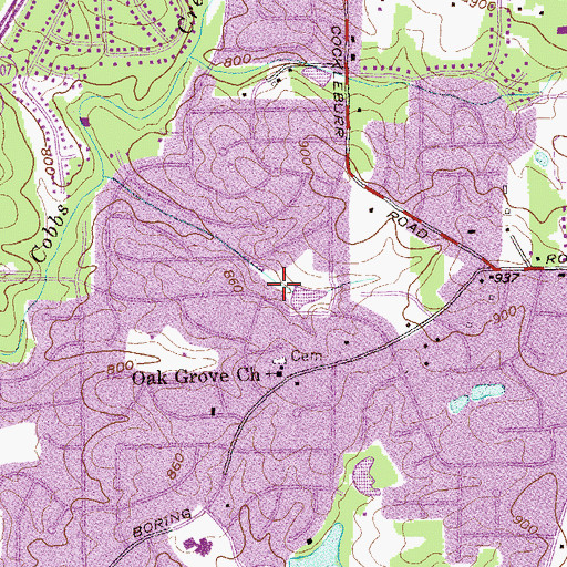 Topographic Map of Summergate Park, GA