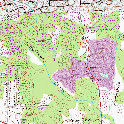 Topographic Map of Woodridge Elementary School, GA