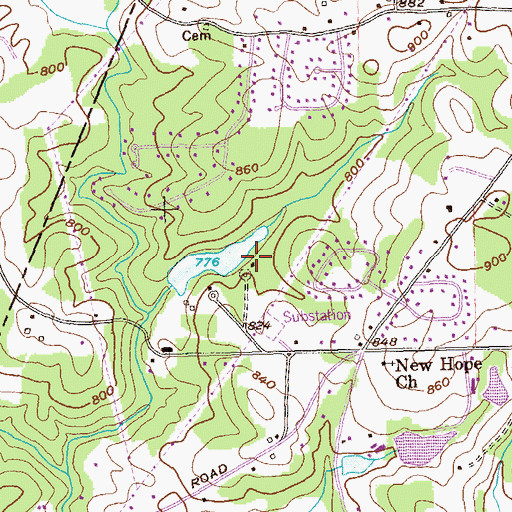 Topographic Map of Arabia Mountain State Park, GA