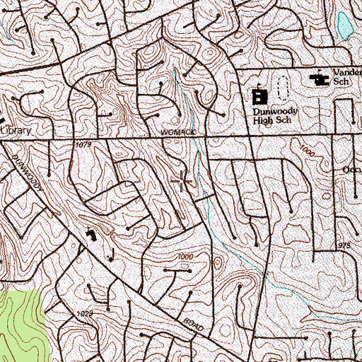 Topographic Map of Cambridge Estates, GA