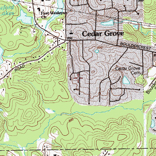 Topographic Map of Cedar Valley, GA