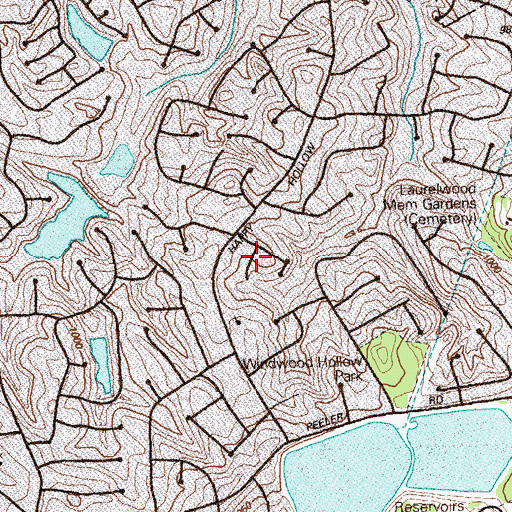 Topographic Map of Chestnut Forest, GA