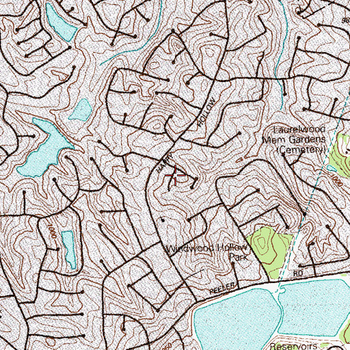Topographic Map of Chestnut Forest, GA