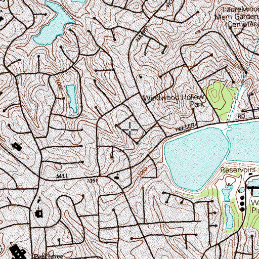 Topographic Map of DeKalb Highlands, GA