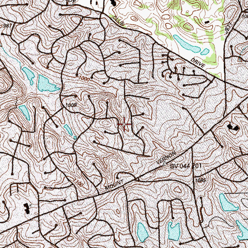 Topographic Map of Dunwoody Club Forest, GA