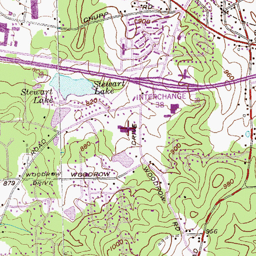 Topographic Map of Evanswood Shopping Center, GA