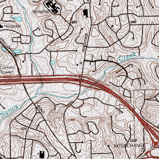 Topographic Map of Exit 23, GA