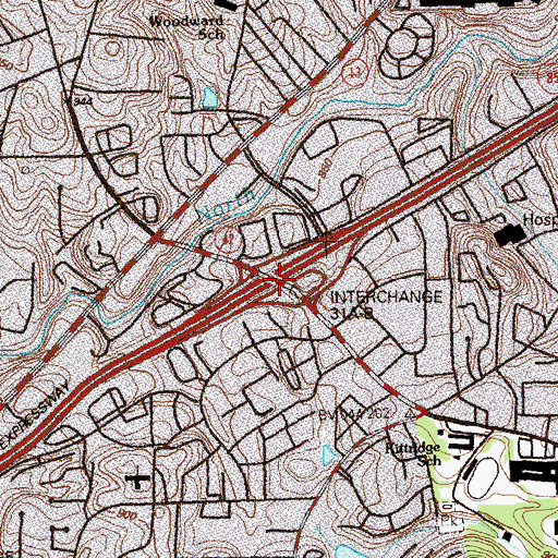 Topographic Map of Exit 31, GA