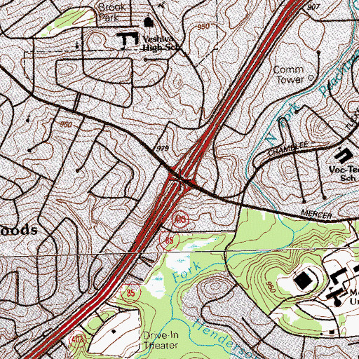 Topographic Map of Exit 34, GA