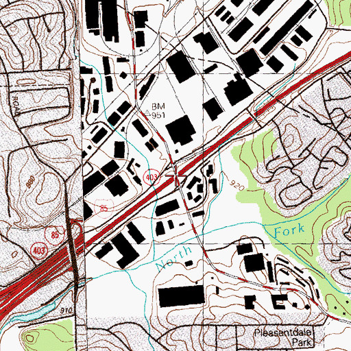 Topographic Map of Exit 36, GA