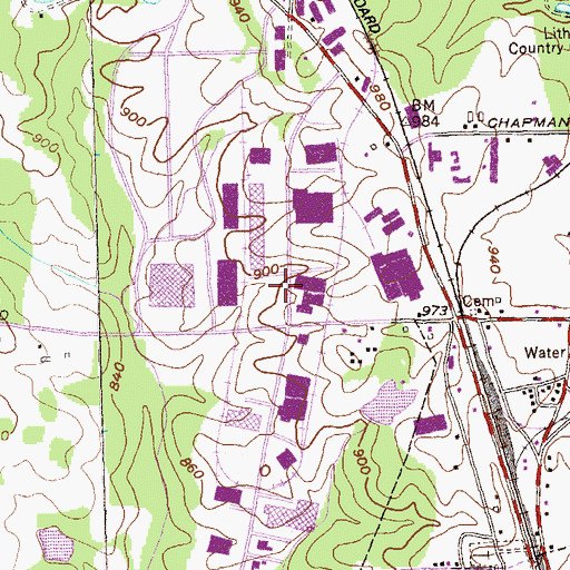 Topographic Map of Fleetway East Industrial Park, GA