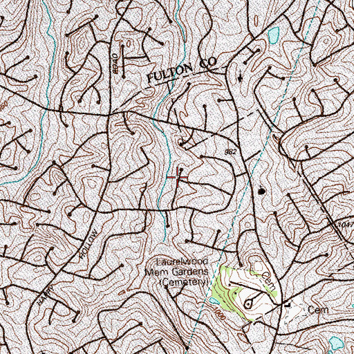 Topographic Map of Fontainbleau Forest, GA