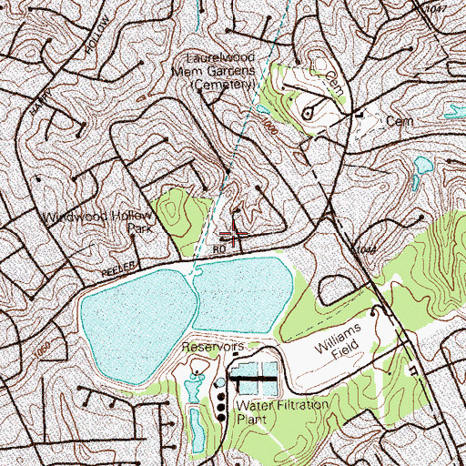 Topographic Map of Four Oaks, GA