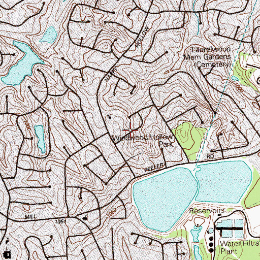 Topographic Map of Happy Hollow, GA