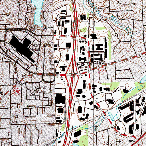 Topographic Map of Interchange 28, GA