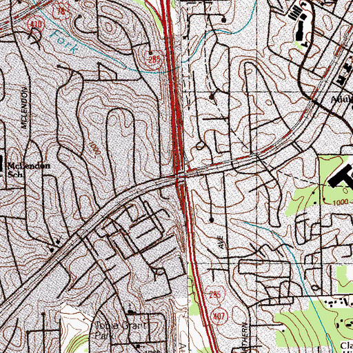 Topographic Map of Interchange 31, GA