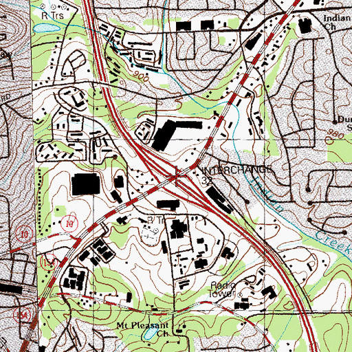 Topographic Map of Interchange 32, GA