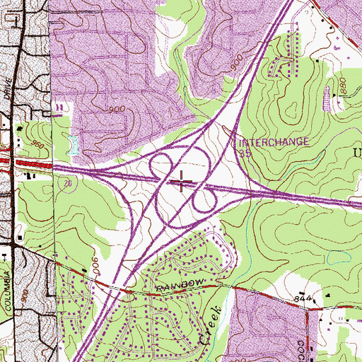 Topographic Map of Interchange 35, GA