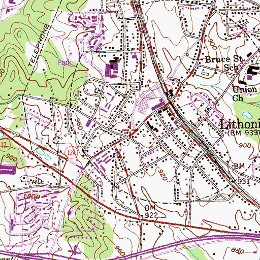 Topographic Map of Lithonia City Hall, GA
