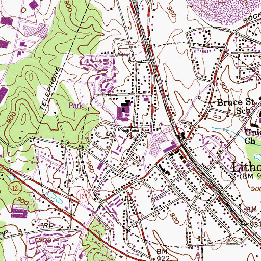 Topographic Map of Lithonia Library, GA