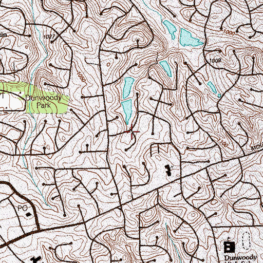 Topographic Map of Mount Vernon Lake, GA