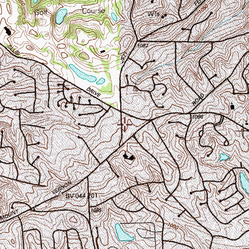 Topographic Map of Mount Vernon Shopping Center, GA