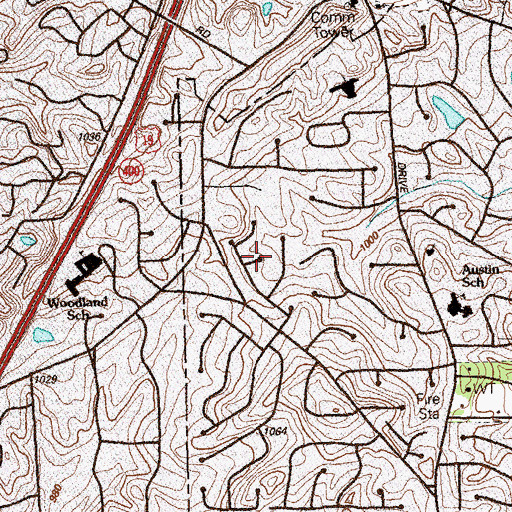 Topographic Map of Oak Point, GA