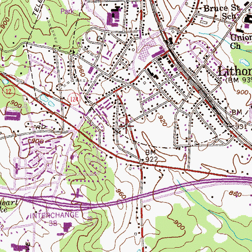 Topographic Map of Saint Paul African Methodist Episcopal Church, GA