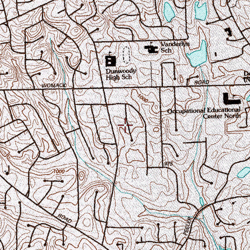 Topographic Map of Village Mill, GA