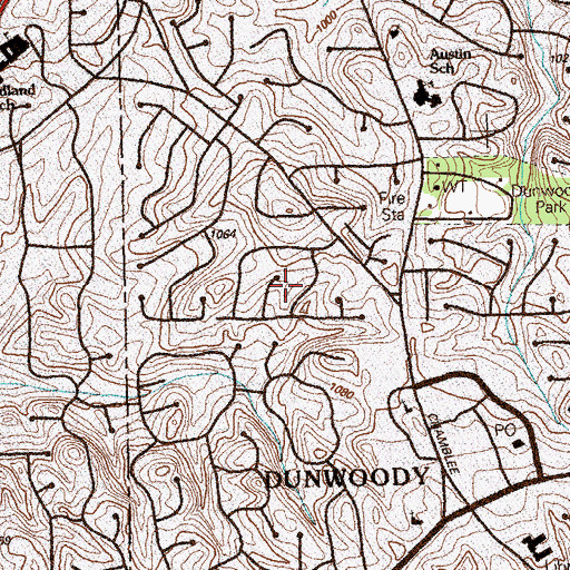 Topographic Map of Wynterhall, GA