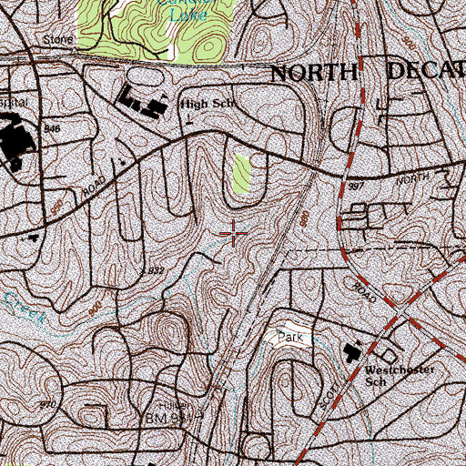 Topographic Map of Adams Park, GA